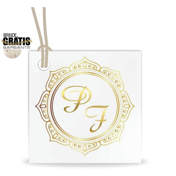 Tag casamento quadrada monograma