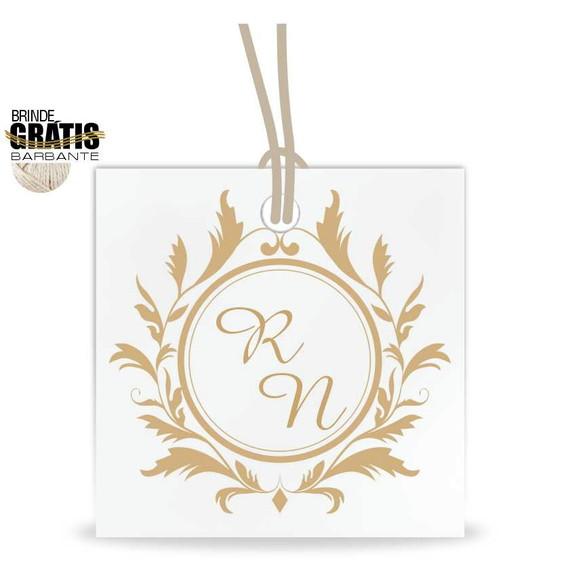 Tag casamento quadrada monograma