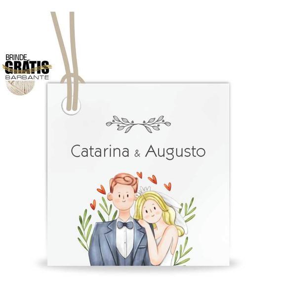 Tag casamento quadrada noivinhos