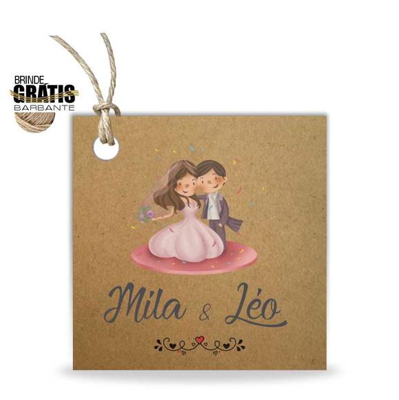 Tag casamento quadrada noivinhos