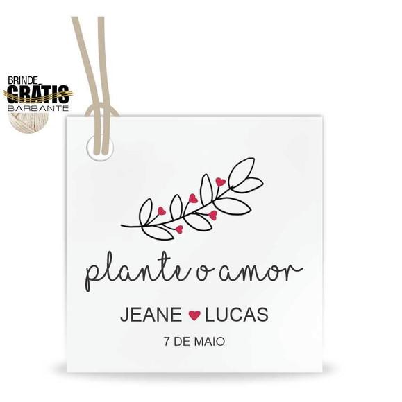 Tag casamento quadrada plante amor
