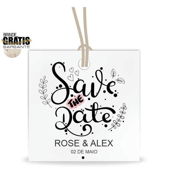 Tag casamento quadrada save the date