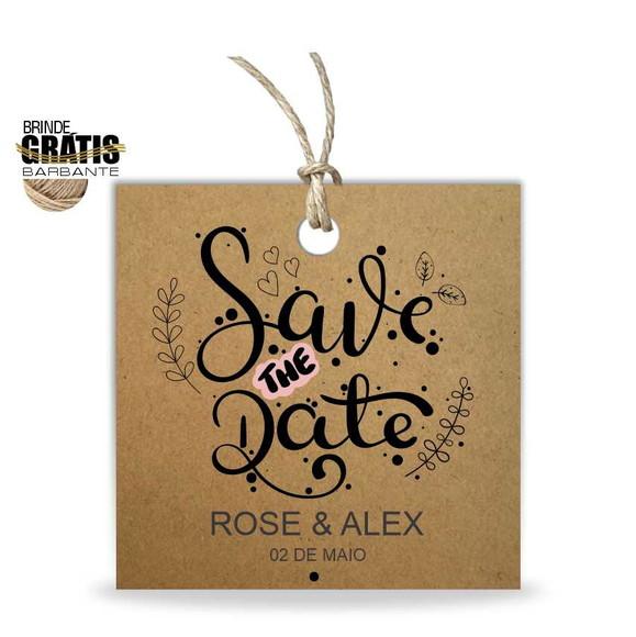 Tag casamento quadrada save the date