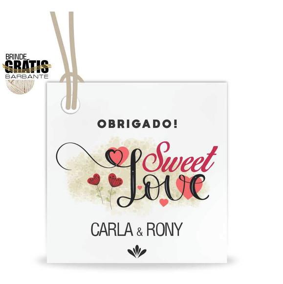 Tag casamento quadrada sweet love