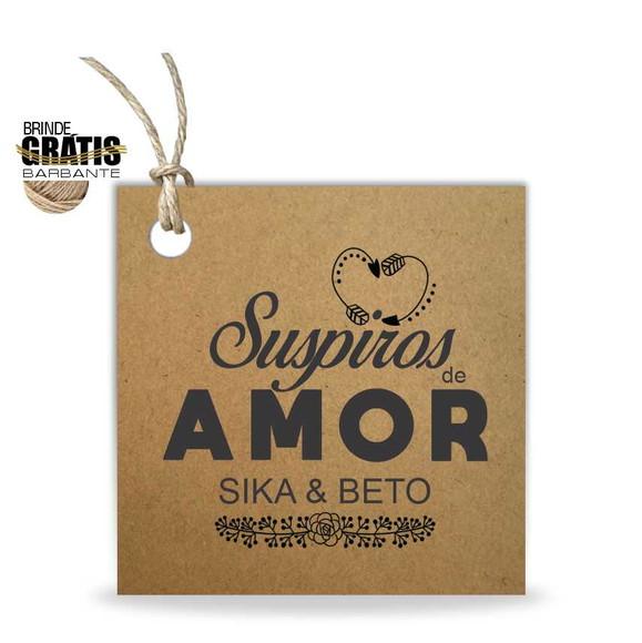 Tag casamento quadrada suspiros de amor