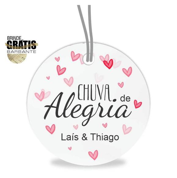Tag casamento redonda chuva de alegria