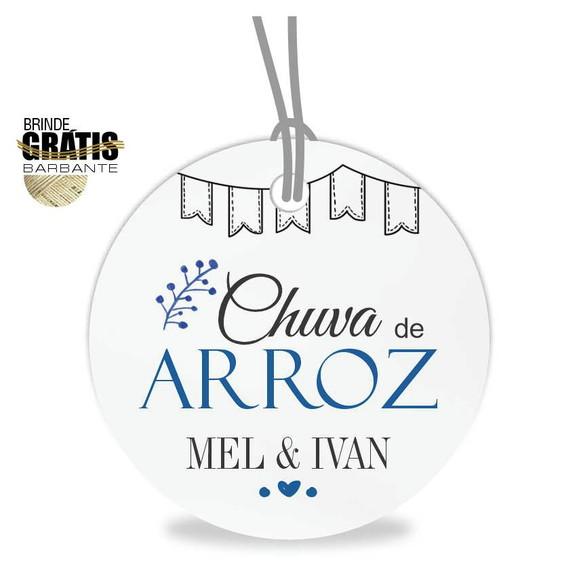 Tag casamento redonda chuva de arroz