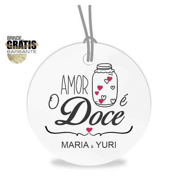 Tag casamento redonda doce amor