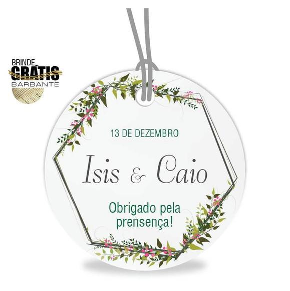 Tag casamento redonda floral