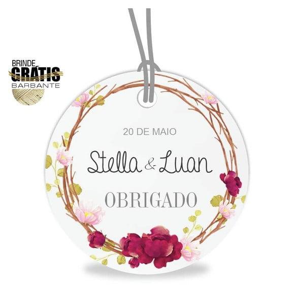 Tag casamento redonda floral