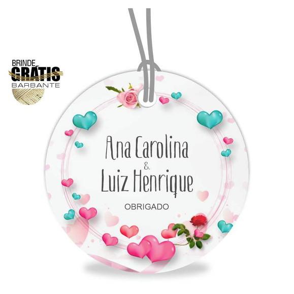 Tag casamento redonda floral