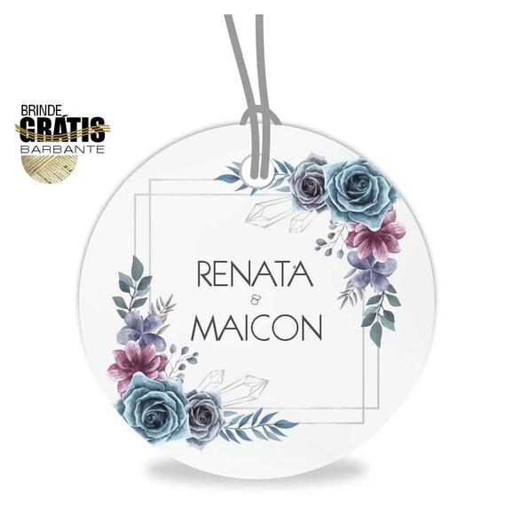 Tag casamento redonda floral