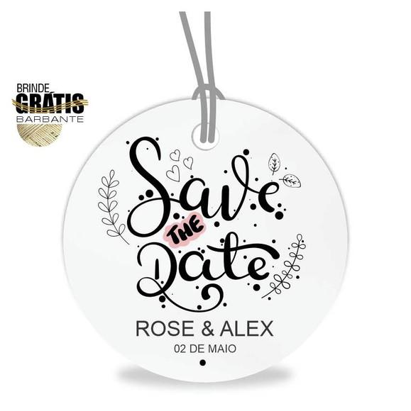 Tag casamento redonda save the date