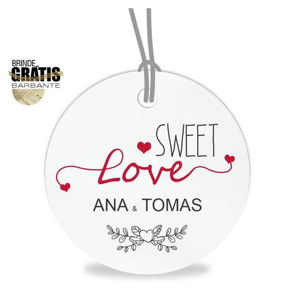 Tag casamento redonda sweet love