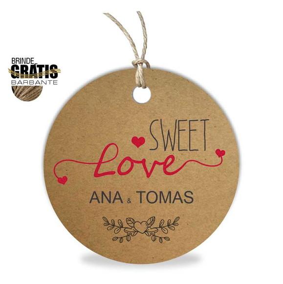 Tag casamento redonda sweet love