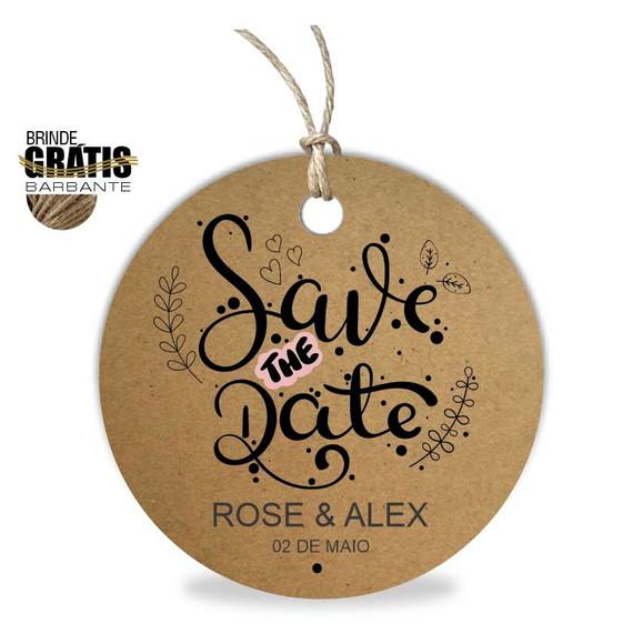 Tag casamento redonda save the date