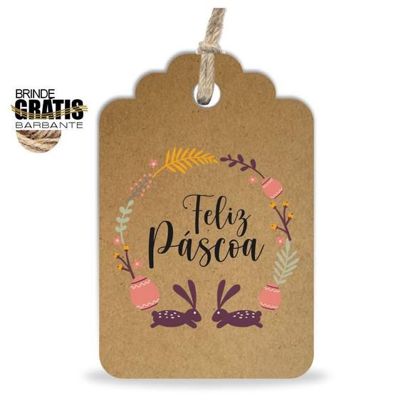 Tag Feliz Páscoa Personalizada, Mod.03