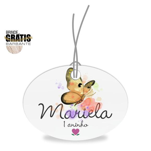 Tag infantil oval borboleta