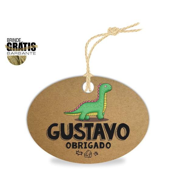 Tag infantil oval dinossauro