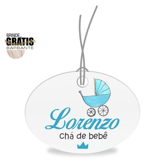 Tag infantil oval carrinho bebê menino