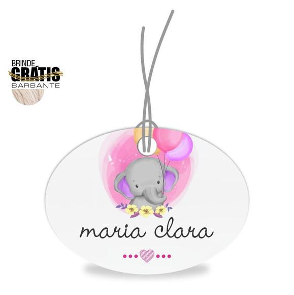 Tag infantil oval elefantinho
