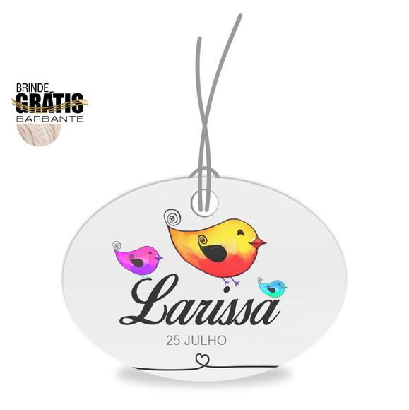 Tag infantil oval passarinhos