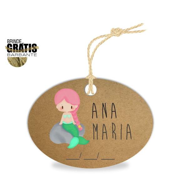 Tag infantil oval sereia
