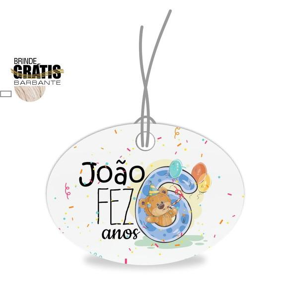 Tag infantil oval ursinho