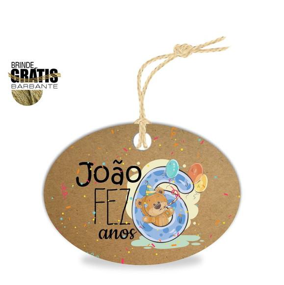 Tag infantil oval ursinho