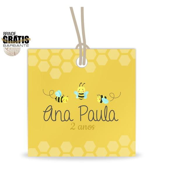 Tag infantil quadrada abelhinhas