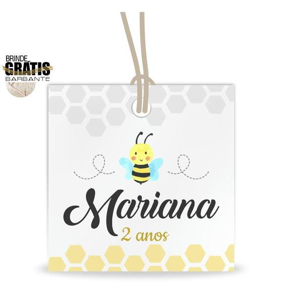 Tag infantil quadrada abelhinhas