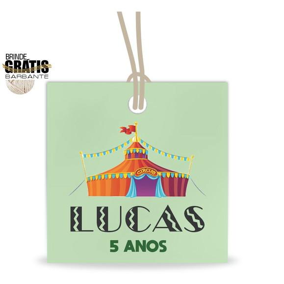 Tag infantil quadrada circo