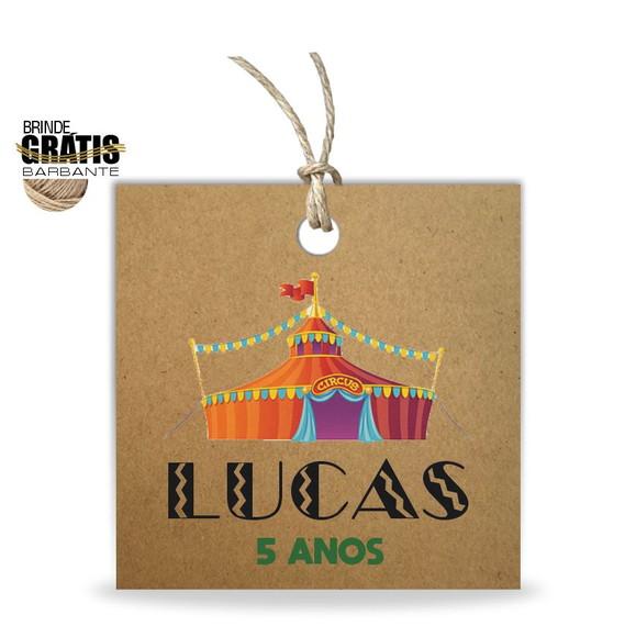 Tag infantil quadrada circo