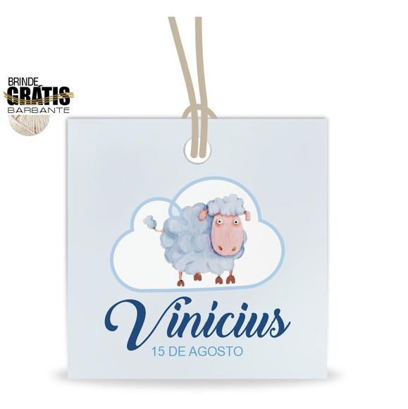 Tag infantil quadrada ovelhinha