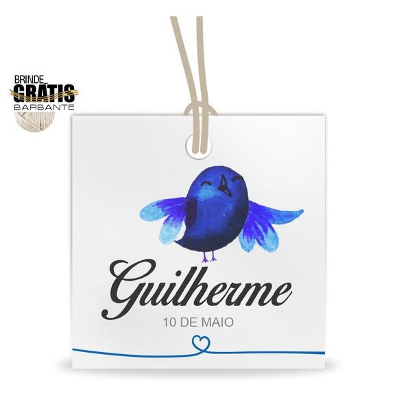 Tag infantil quadrada passarinhos