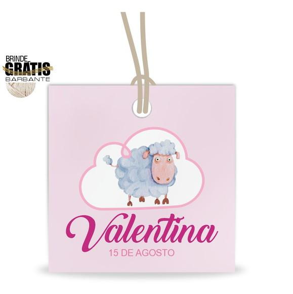 Tag infantil quadrada ovelhinha