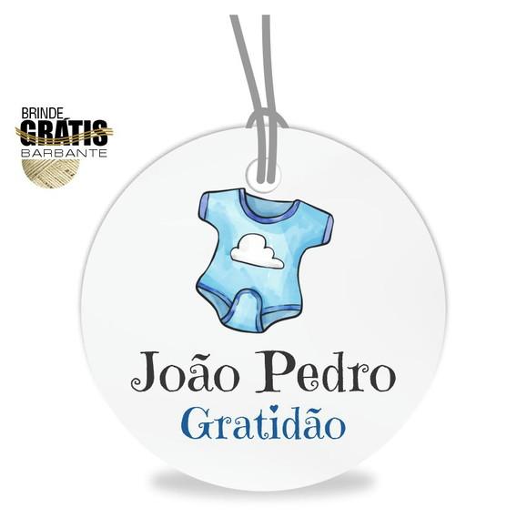 Tag infantil redonda body menino
