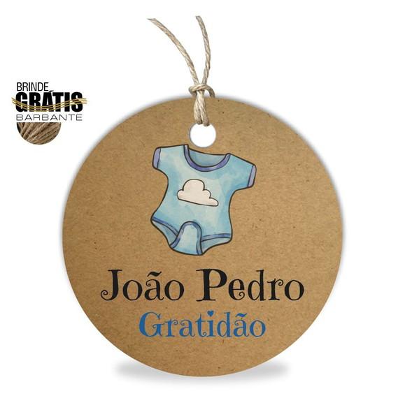 Tag infantil redonda body menino