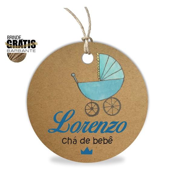 Tag infantil redonda carrinho bebê menino