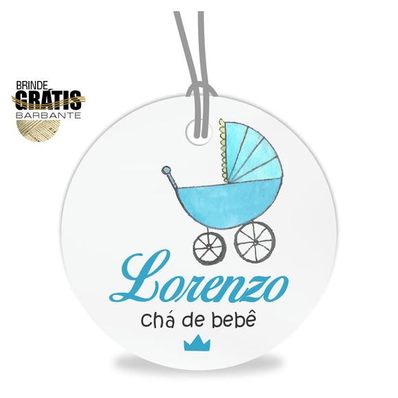 Tag infantil redonda carrinho bebê menino