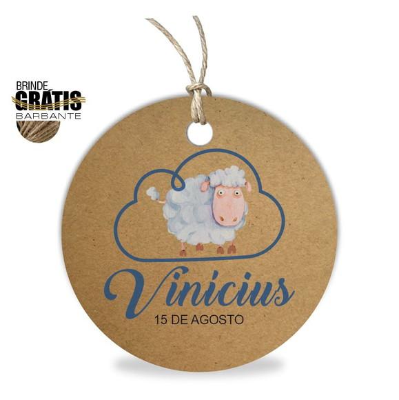 Tag infantil redonda ovelhinha