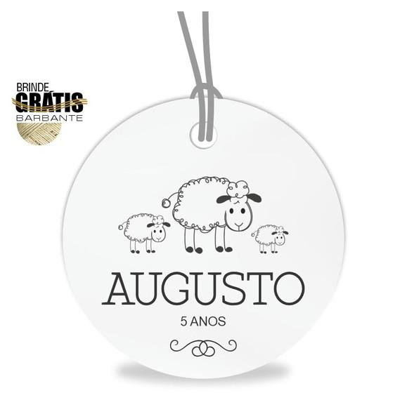 Tag infantil redonda ovelhinha