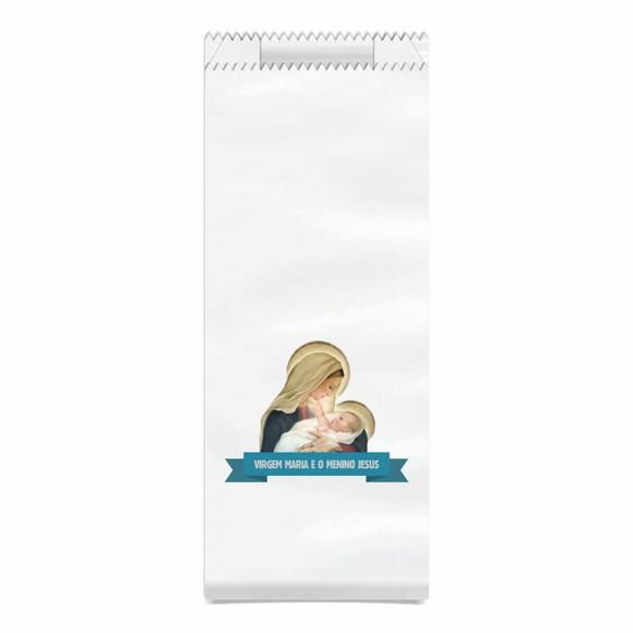 Virgem e o Menino - Saquinho Kraft Simples Personalizado