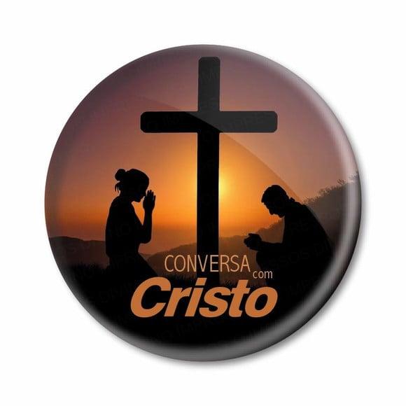 Boton religioso Conversa com Cristo