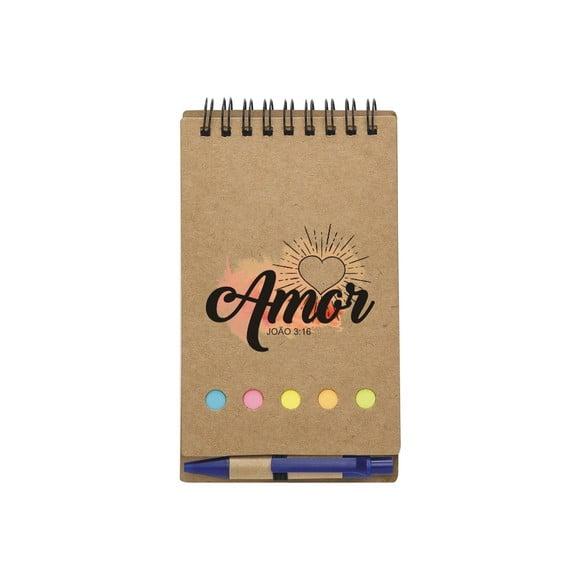 CADERNETA BLOCO DE ANOTAÇÕES C/ CANETA - FÉ & DEVOÇÃO