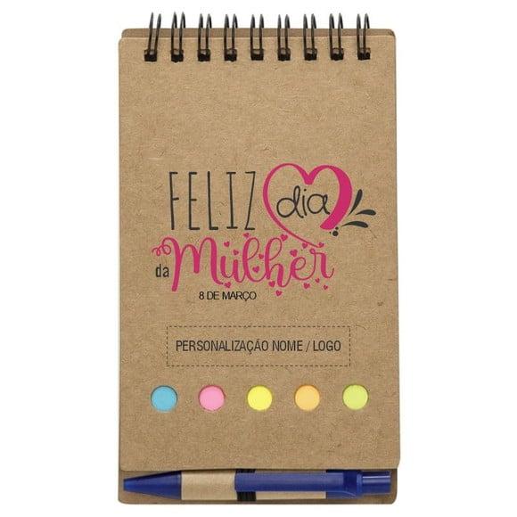 Caderneta Dia da Mulher. Bloco de Anotações + Caneta. Mod.02