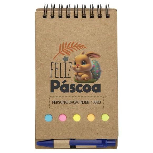Caderneta Feliz Páscoa. Bloco de Anotações + Caneta. Mod.05
