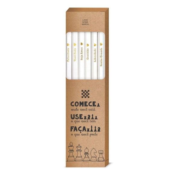 Caixa c/ 6 Lápis + Marca Página, Person. Kit Inspire! M002