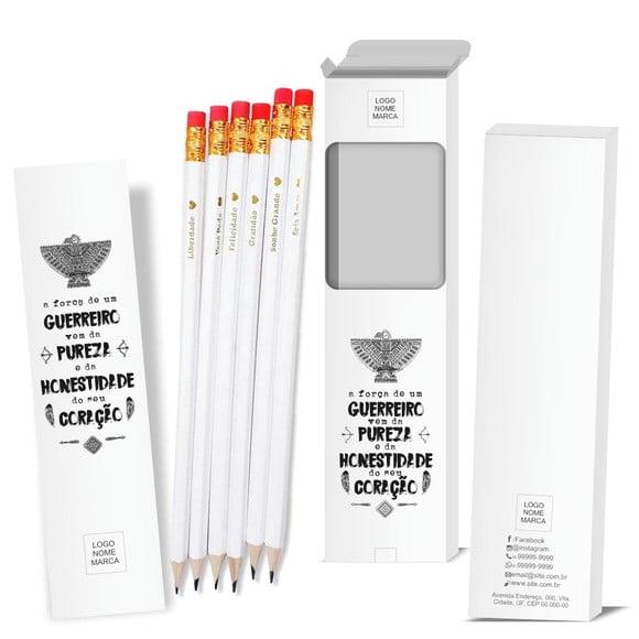 Caixa c/ 6 Lápis + Marca Página, Person. Kit Inspire! M004
