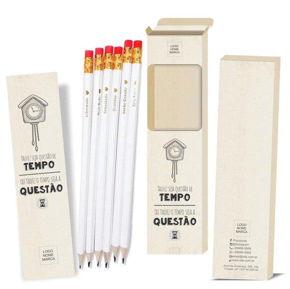 Caixa c/ 6 Lápis + Marca Página, Person. Kit Inspire! M011